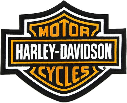Harley-Davidson 9.25 inch Embroidered Orange Bar & Shield Logo Emblem Patch in Saudi Arabia