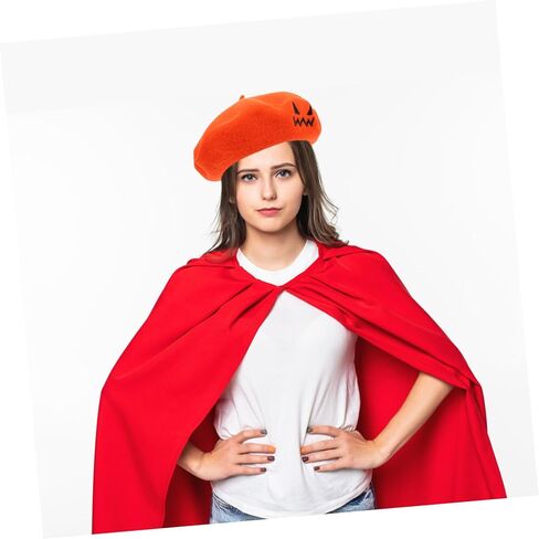 Halloween Pumpkin Beret Hat Cozy Durable Design for Parties Travel Accessory for Halloween Events Cosplay Bright Decoration in Kuwait