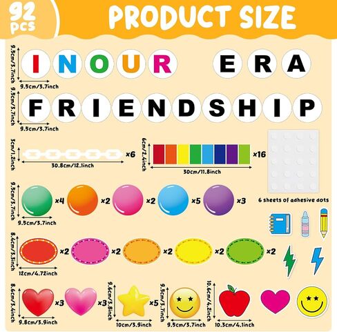 party greeting Friendship Bracelet Bulletin Board in Our Friendship ERA Theme Classroom Decoration Back to School Colorful Bracelet DIY Paper Cutouts for School Chalkboard Wall Decor Supplies in Saudi Arabia