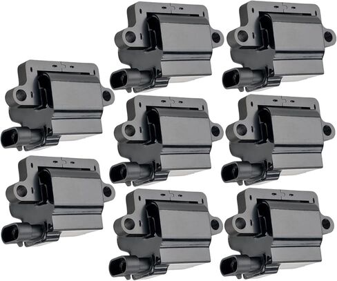 Set of 8 Square Ignition Coil Compatible with Cadillac Chevy GMC Escalade Avalanche Silverado Suburban Tahoe Topkick Savanna Sierra Yukon 4.8L 5.3L 6.0L 8.1L UF271 D581 in Saudi Arabia