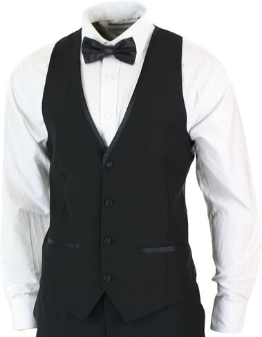 Mens 3 Piece Black Classic Satin Tuxedo Dinner Suit Tailored Fit Wedding Prom in Saudi Arabia