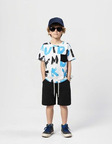 Size 6-12 Years Boys Summer Fall Outfits Set 2PCS Short Sleeve T-Shirt & Shorts Sets Teen Fashion Clothing Sets in Saudi Arabia