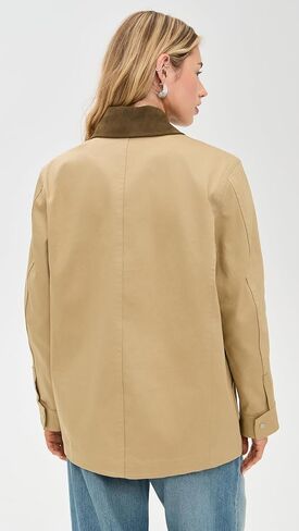 Vince Women's Suede Collar Utility Snap Front Jacket in Saudi Arabia