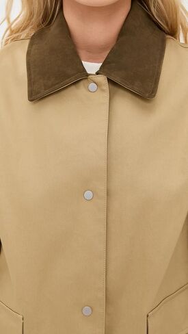 Vince Women's Suede Collar Utility Snap Front Jacket in Saudi Arabia