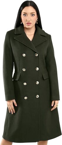 Vince Camuto Winter Coats - Women Double-Breasted Faux Collar Wool Womens Jacket in Saudi Arabia