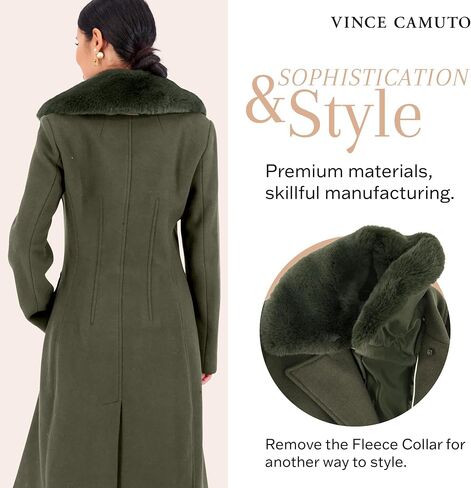 Vince Camuto Winter Coats - Women Double-Breasted Faux Collar Wool Womens Jacket in Saudi Arabia