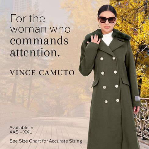 Vince Camuto Winter Coats - Women Double-Breasted Faux Collar Wool Womens Jacket in Saudi Arabia