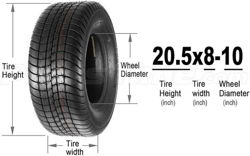 MaxAuto 20.5x8.00-10 Trailer Tires 205/65-10 Load Range C 6PR, Set of 4 in Saudi Arabia