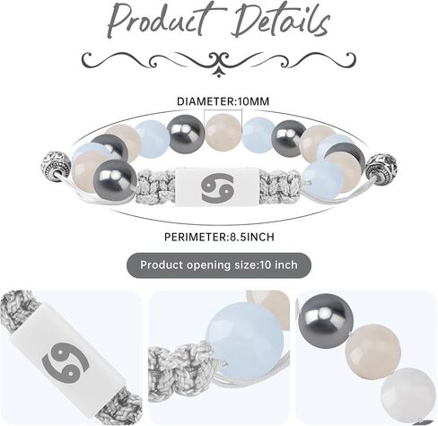 NFC Zodiac Bracelet Aries with Real-Time Daily Horoscope - Personalized Astrology Birthstone Jewelry, Adjustable Knot Design for All 12 Zodiac Signs, Spiritual Gift for Women & Men in Saudi Arabia
