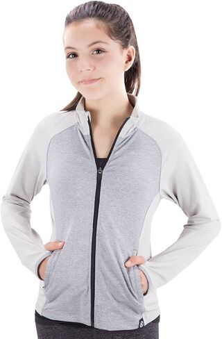 Girls Full-Zip 2 Tone Flex Jacket with 2 Side Pockets and Contrast Zipper in Saudi Arabia