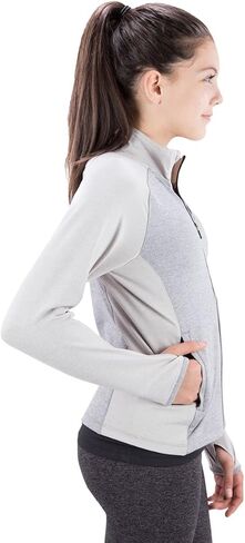 Girls Full-Zip 2 Tone Flex Jacket with 2 Side Pockets and Contrast Zipper in Saudi Arabia