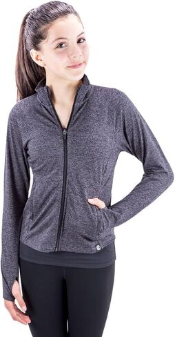 Girls Full-Zip 2 Tone Flex Jacket with 2 Side Pockets and Contrast Zipper in Saudi Arabia