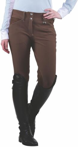 Equine Couture Ladies Sportif Natasha Knee Patch Breeches with Free Assorted Striped Socks in Saudi Arabia