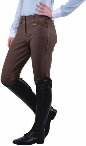 Equine Couture Ladies Sportif Natasha Knee Patch Breeches with Free Assorted Striped Socks in Saudi Arabia