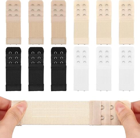 12 PCS Bra Extenders 2 Hooks, Bra Strap Extender, 2 Hook Bra Extenders for Women Elastic Extension Strap Plus Size in Kuwait