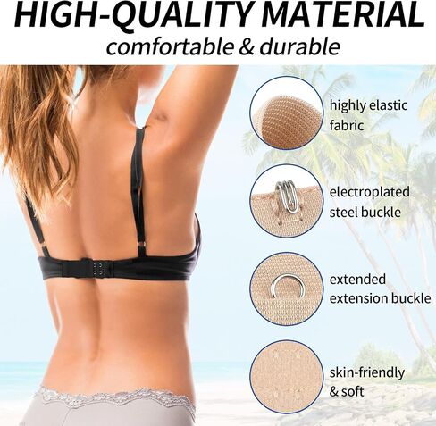 12 PCS Bra Extenders 2 Hooks, Bra Strap Extender, 2 Hook Bra Extenders for Women Elastic Extension Strap Plus Size in Kuwait