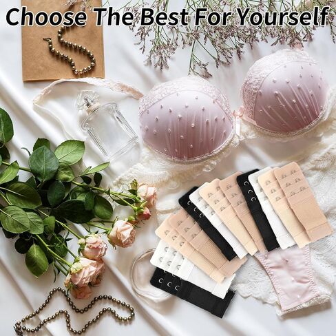12 PCS Bra Extenders 2 Hooks, Bra Strap Extender, 2 Hook Bra Extenders for Women Elastic Extension Strap Plus Size in Kuwait