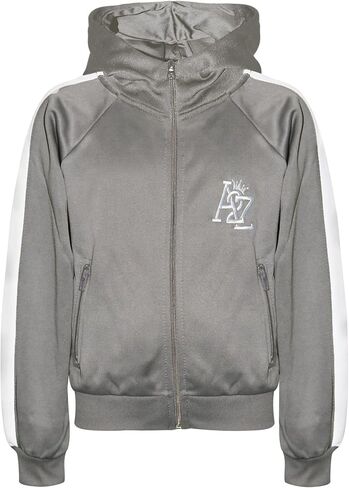 Kids Girls Boys Tracksuit Contrast Panel Fleece Hooded Top Bottom Gym Sportswear in Kuwait