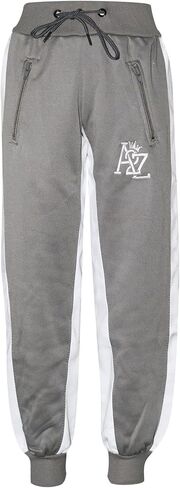 Kids Girls Boys Tracksuit Contrast Panel Fleece Hooded Top Bottom Gym Sportswear in Kuwait