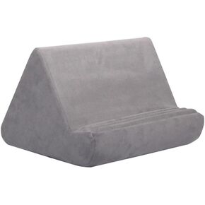 Tablet Stand, Tablet Pillow Stand - Bed Cushion, Tablet Base with Stylus Base and Pocket, Suitable for iPad Pro 12.9, Air, Mini, Kindle, Galaxy Tab, and 4-13 inch Tablets, Grey