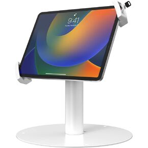 حامل POS للمكتب العالمي الآمن - حامل كشك قابل للقفل لنقاط البيع العالمية CTA لأجهزة iPad 10.9 بوصة الجيل العاشر - iPad 7/8/9 Gen - iPad Air 3/4 - iPad Mini 6 - Galaxy Tab والأجهزة اللوحية 7.9-12.5 بوصة - أبيض - (PAD) -USGTW)