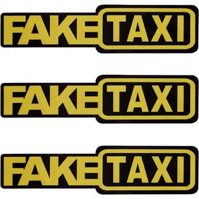 TOMALL 3pcs Fake Taxi Reflective Stickers for Car Bumper Fender Window Waterproof Funny Self Adhesive Vinyl Decal Decoration for SUV Truck Motorcycles Bicycles (B-Yellow)