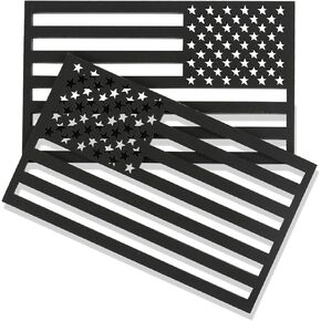UYYE 2PCS 3D American Flag Cut-Out Emblem Decal, 3" x 5" USA Flag Decal Cut-Out Matte Car Stickers, Car Exterior Accessories for Car, Truck or SUV (Black Matte)
