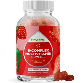Vitamin B Complex Gummies for Adults - Natural Energy Gummies with Vegan B Complex Vitamins for Energy Boost Eye Care and Brain Focus Aid -Super Vitamin B Complex Gummy Vitamins for Adults and Kids