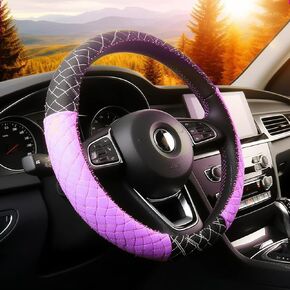 Bling Steering Wheel Cover,General car Bling for Women and Grils,15 Inch Colorful Rhinestone Steering Wheel Cover (Pink)