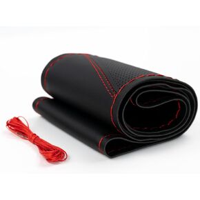 AUTOXBERT Sports Style Hand Sew Steering Wheel Cover Microfiber Leather Car Auto Steering Wheel Cover Stitch on Wrap for Cars, SUVs, Trucks and Autos
