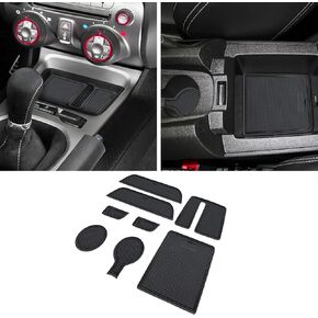 ملحقات SENSHINE لسيارة Chevy Camaro 2016-2021 2022، حشوات داخلية مضادة للانزلاق ومضادة للغبار، سجادات بطانة وحدة التحكم المركزية، وبطانات جيب الباب، مجموعة 9 قطع (زخرفة حمراء)