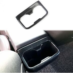 Carbon Fiber Look Interior Rear Seat Armrest Cup Holder Cover Trim for Toyota Tacoma 2016-2023