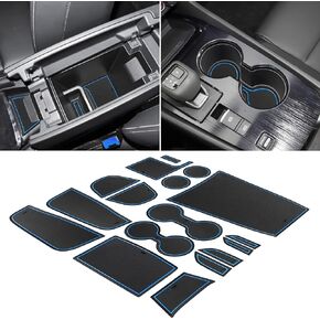SENSHINE Customized Liners for Nissan Rogue Accessories 2021 2022 2023 2024 Cup Holder Insert Center Console Liner Door Pocket Non-Slip Anti Dust Pad Premium Interior 17Pcs Set (Blue Trim)