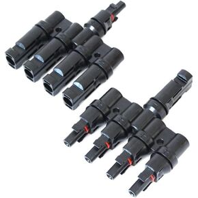 زوج واحد من موصل اللوحة الشمسية MC-4 T فرع موصلات كابل مقرنة - 1 ذكر إلى 4 أنثى (M/4F) و1 أنثى إلى 4 ذكر (F/4M) للاتصال المتوازي بين الألواح الشمسية in Kuwait