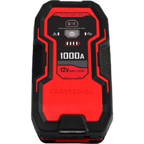 CRAFTSMAN CMXCESM263 1000A 12V Lithium Jump Starter – Portable USB Power – Up to 25 Jumps Per Charge – LED Area Light – Starts Up to 6.0L Gas and 3.0L Diesel Engines