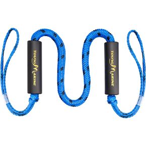 Young Marine Bungee Dock Lines, Bungee Shock Cords Bungee Docking Rope Mooring Rope for Boat,PWC,Jet ski,Pontoon,Kayak,Canoe,Power Boat,Watercraft (2PCS Blue, 4 Feet with Spring Hook)