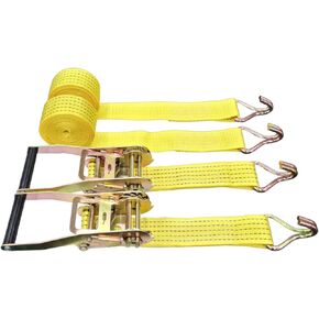 2 Pack 2" x15' Ratchet Strap Tie Down 5000LB J Hook
