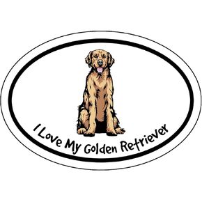 WickedGoodz I Love My Golden Retriever Vinyl Decal - Dog Breed Bumper Sticker - for Laptops Windows Cars Trucks in Kuwait