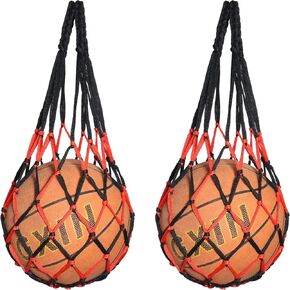Single Ball Mesh Net Bag 2PCS Football Accessories Basketball Mesh Net Bag Single Ball Carrier for Volleyball Soccer Basketball