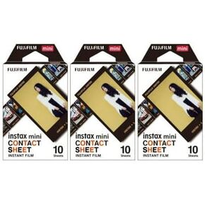 Fujifilm Instax Mini 40 Contact Sheet Instant Film (3-Pack and 30 Exposures) Bundle (3 Items)