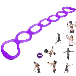 7 Ring Stretch Resistance Exercise Band, Miracle Miles Band, Yoga Stretching, Arm, Shoulders Foot, Leg Fitness Home Gym Physical Therapy Band