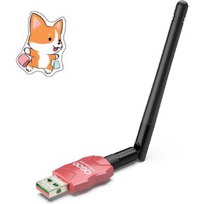 Class 1 Long Range Bluetooth Adapter for PC, QGOO USB Bluetooth Adapter for PC 5.3+EDR, Bluetooth Dongle Bluetooth Receiver Support Windows10/8.1/8/7（red-239）