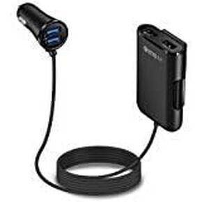 Quick Charge QC 3.0 Car Charger, LECMARK Front/Back Seat Charging Car Cigarette Lighter Chargers Adapter with 4 USB Ports Vehicle Charger for Android iOS Smartphones