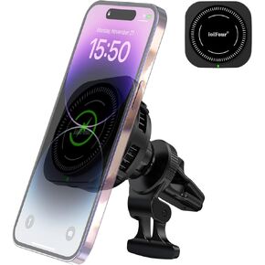 MagSafe Car Mount Charger, Fan Cooling Charging, 15W Wireless Phone Car Charger Mount Compatible with iPhone 15 14 13 12 MagSafe Case (M)