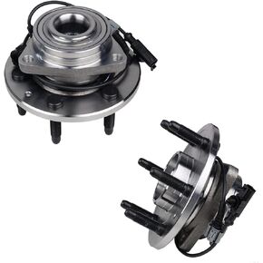 515096 2PCS Front Wheel Bearing and Hub Assembly Fit For Cadillac Escalade ESV EXT, for Chevy Avalanche/Silverado Suburban 1500/Tahoe, GMC Sierra 1500 Yukon XL, 6 Lugs w/ABS