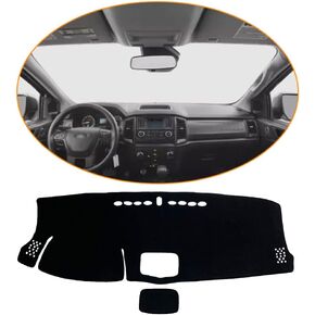 Car Dashboard Cover for Ford Ranger 2018-2021 Dash Mats Shade Protective Pad(Premium Carpet, Black)