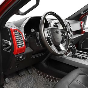 Voodonala Dashboard Side Air Vent Panel Cover Antiscratches Panel Cover for Ford F150 2015-2020(Red,2Pcs/Set)