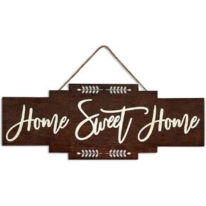 Home Sweet Home Farmhouse Rustic Wall Decor Sign, Decorative Modern Farmhouse Wooden Wall Decor for Front Door Entryway Kitchen Living Room Bathroom Decor, Boho Chic Front Door Signs for Home Decor,