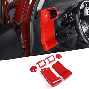Side Air Vent Frame Fit for Toyota FJ Cruiser 2007-2021, ABS Dashboard Air Vent Outlet Cover, Center Console Air Vent Outlet Cover Trim Frame, 6 PCS (Carbon Fiber Pattern Black)