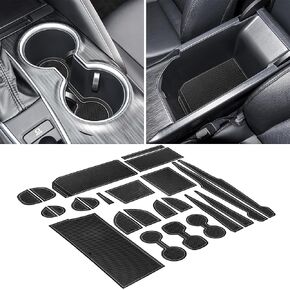 SENSHINE Customized Liners for Toyota Camry Accessories 2018-2022 2023 Cup Holder Insert Liner Center Console Liner Glove Box Mats Inserts Non-Slip Mats Pad 24-PC Set (Black Trim)
